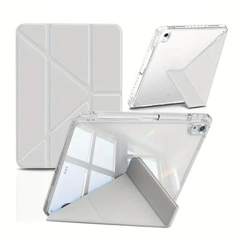 Чохол iPad 10/11 A16 2022-2025 Acrylic Clear Frame Transformer Pen Slot light gray