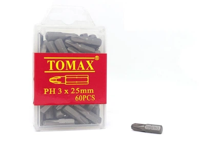 Бита РН3 х 25 мм магнитная TOMAX 60 шт