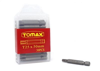 Бита T25 х 50 мм магнитная TOMAX 30 шт