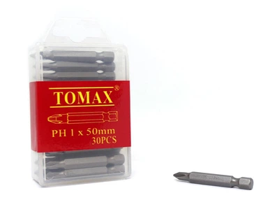 Бита PH1 x 50 мм магнитная TOMAX 30 шт