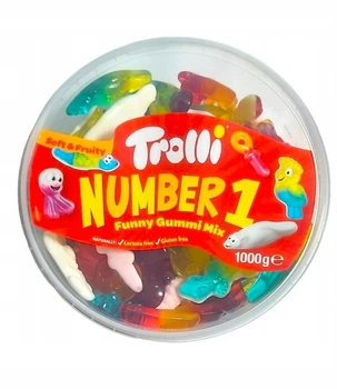 Конфеты желейные Trolli Number One Funny Gummi Mix (Тролли Микс жевательных конфет " Номер один") 1 кг