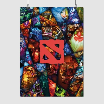 Постер Дота 2, коллаж всех персонажей, Dota 2, плакат для геймера, A3 42×30 см (id2416)
