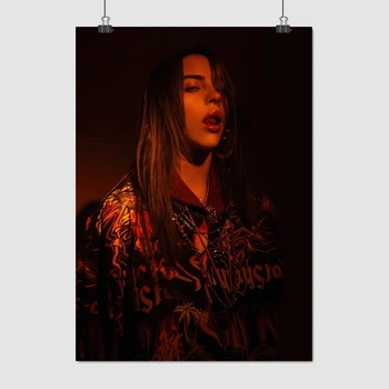 Постер Билли Айлиш, коричневый фон, Billie Eilish, A3 42×30 см (id3872)