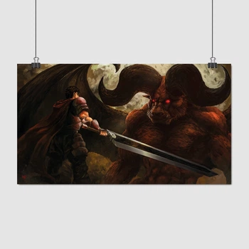 Постер Берсерк, Гатс Убийца Драконов, аниме, Berserk, A3 24×42 см (id1621)