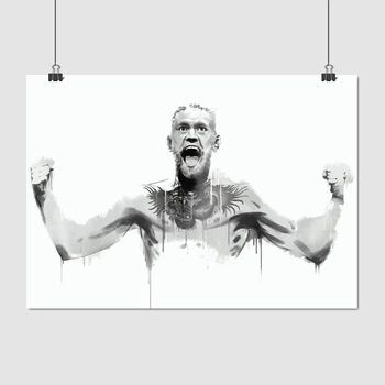 Постер Конор Макгрегор, стилізація, чорно-білий, Conor McGregor, A3 30×42 см (id1333)