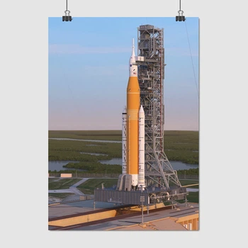 Постер НАСА, Space Launch System (SLS) на стартовому майданчику, A2 60×43 см (id3377)