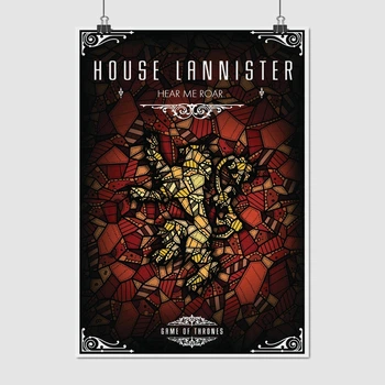 Постер Игра Престолов, Дом Ланнистеров, мозаика, GoT, Game of Thrones, A3 42×30 см (id0718)