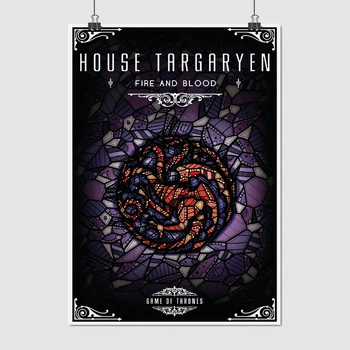 Постер Игра Престолов, Дом Таргариенов, мозаика, GoT, Game of Thrones, A3 42×30 см (id0719)