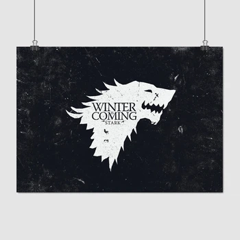 Постер Игра Престолов, Лого Старков, Лютоволк, GoT, Game of Thrones, A3 30×42 см (id0114)