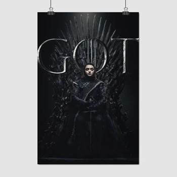 Постер Ария Старк на Железном Троне, GoT, Game of Thrones, A3 42×28 см (id3304)