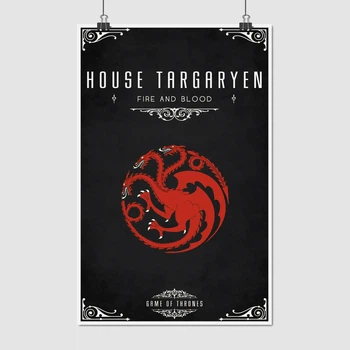 Постер Игра Престолов, Дом Таргариенов, GoT, Game of Thrones, A3 42×27 см (id1534)
