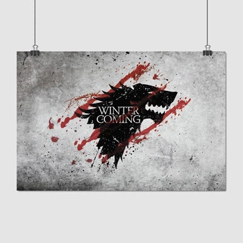 Постер Игра Престолов, Лого Старков, Лютоволк, GoT, Game of Thrones, A3 28×42 см (id0116)
