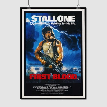 Постер Рэмбо: Первая кровь, Сильвестр Сталлоне, Rambo: First Blood (1982), A3 42×30 см (id5437)
