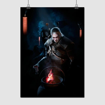 Постер Відьмак Геральт із зіллям та вампір, Witcher, A3 42×30 см (id0452)