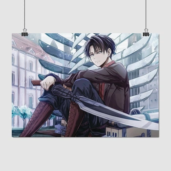 Постер Атака на титанов, Капитан Леви Аккерман, Attack on Titans, аниме постер, A3 30×42 см (id0481)