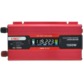 Преобразователь UKC 12V-220V 1000W KC-1000D инвертор с LCD дисплеем