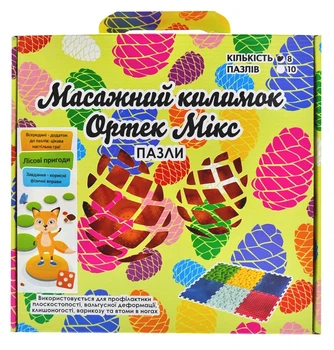 Массажный коврик Ортек Микс Пазлы 8 элементов зрение Лесные приключения