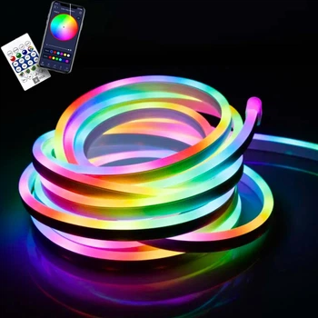 Світлодіодна LED стрічка RGB 10 м Розумна неонова стрічка із синхронізацією музики Гнучкий неон