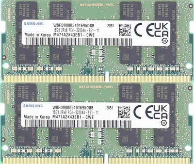 Оперативна пам'ять RAM Samsung 32GB (2x16GB) DDR4 3200MHz SO-DIMM для ноутбуків (M471A2K43EB1-CWE)