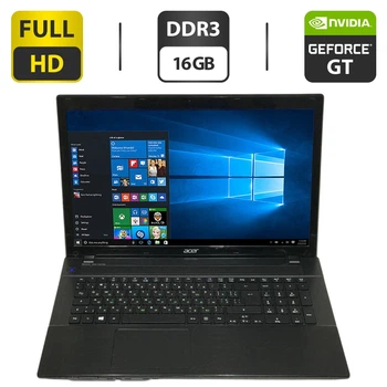 Ноутбук Acer Aspire V3-772G / 17.3" (1920x1080) TN / Intel Core i7-4702MQ (4 (8) ядра по 2.2 - 3.2 GHz) / 16 GB DDR3 / 60 GB SSD + 512 GB SSD + 1000 GB HDD / nVidia GeForce GT 750M, 2 GB GDDR5, 128-bit / WebCam / DVD-ROM б/у