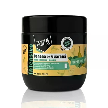 Маска для ламкого та слабкого волосся Super Hair Food Banana E Guarana 500 мл Real Natura