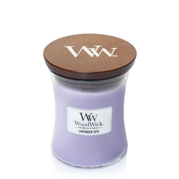 Ароматична свічка з ароматом лаванди та евкаліпту Woodwick Lavender Spa (275 г)