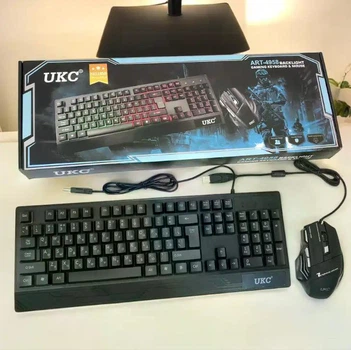 Игровая клавиатура KEYBOARD UKC M-710 с подсветкой и мышкой 4958
