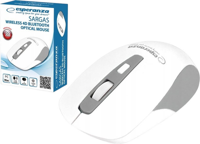 Mysz Esperanza Sargas 4D Wireless White-Grey (5901299946688)