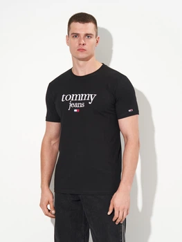 Футболка хлопковая длинная мужская Tommy Hilfiger 11653 S Черная (smt2000000041490)