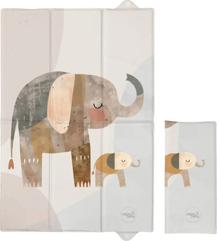 Mata do przewijania skladana Ceba Baby Basic Elephant Family 60 x 40 cm (5907672345482)