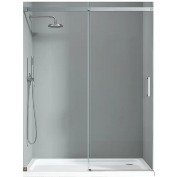 Дверь в нишу Koer SR SD02-140×200-TR-01 прозрачное стекло Easy Clean 8мм, хром (KR5383)