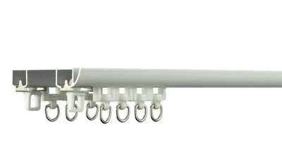 Карниз Decolux потолочный алюминиевый усиленный двухрядный DS-2 Белый на роликовых бегунках 250см