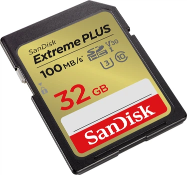Карта памяти SANDISK Extreme PLUS SDHC 32GB UHS-I U3 V30 (SDSDXWT-032G-GNCIN)