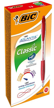 Набір ручок BIC Atlantis Classic Medium 1.0 мм 12 шт Red (3086123001329)