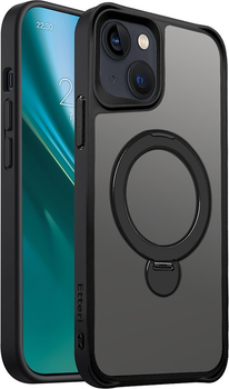 Etui plecki Etteri Matt Mag Ring do Apple iPhone 14 6.1 Black (GSM190643)
