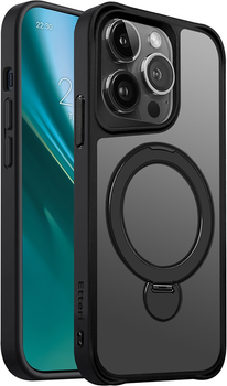 Etui plecki Etteri Matt Mag Ring do Apple iPhone 14 Pro 6.1 Black (GSM190644)
