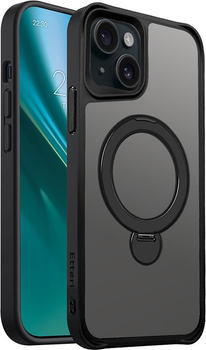Etui plecki Etteri Matt Mag Ring do Apple iPhone 15 6.1 Black (GSM190645)