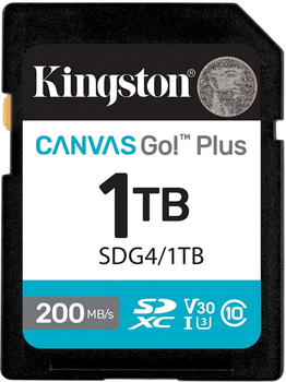 Карта пам'яті Kingston SDXC 1TB Canvas Go! Plus G4 Class 10 UHS-I U3 V30 (SDG4/1TB)