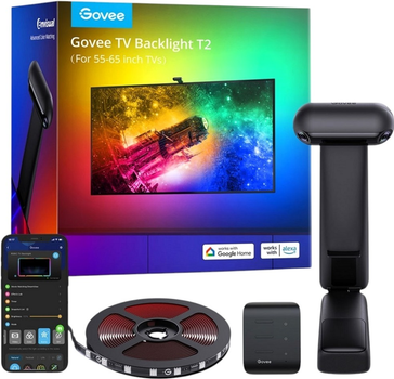 Zestaw adaptacyjnego podświetlenia Govee H605C Envisual TV Backlight T2 z podwójnymi kamerami 55-65 RGB Black (H605C311)