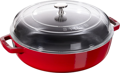 Patelnia Staub żeliwna z pokrywką czerwona 24 cm (3272340031854)