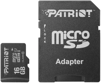 Карта памяти Patriot LX microSDHC 16GB UHS-I U1 + SD-адаптер (PSF16GMCSDHC10)