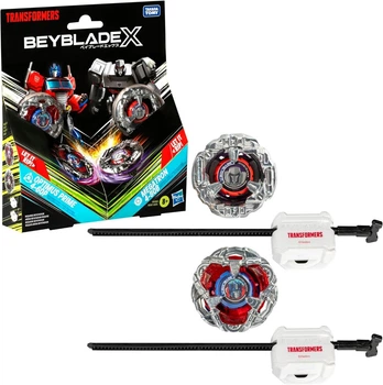 Набор Бейблейдов Оптимус и Мегатрон Hasbro Beyblade X Transformers Collab Optimus Prime 4-60P vs. Megatron 4-80B Разноцветный