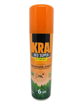 Аэрозоль KRA deo super Extreme от комаров, мошек и других насекомых 150мл