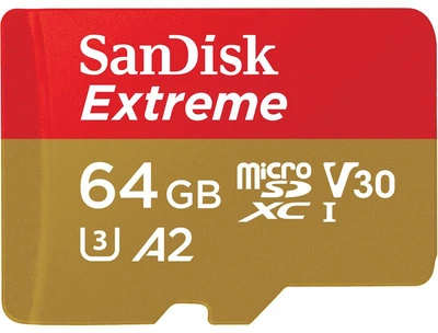 Карта памяти SANDISK Extreme microSDXC 64GB UHS-I U3 V30 (SDSQXAH-064G-GN6AA)
