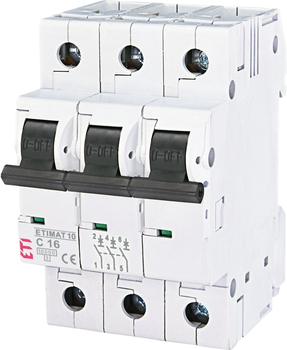 Автоматичний вимикач ETI ETIMAT 3p C 16А (10 kA) (2135716)