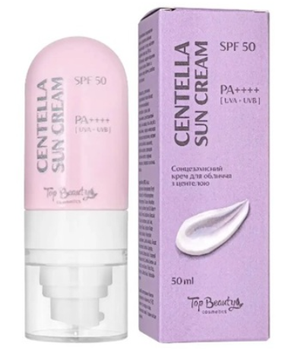 Сонцезахисний крем для обличчя з центелою SPF 50 Top Beauty 50 мл