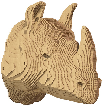 Puzzle 3D - konstruktor ścienny Cartonic 3D Puzzle Nosorożec Kartonowy (4820191133686)