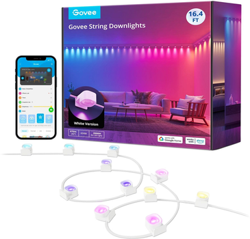 Inteligentna taśma LED Govee H608A String Downlights RGBIC Wi-Fi/Bluetooth 5 m Biała (6974316997825)