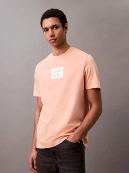 Футболка хлопковая длинная мужская Calvin Klein 655461548 L Оранжевая (1159840239)
