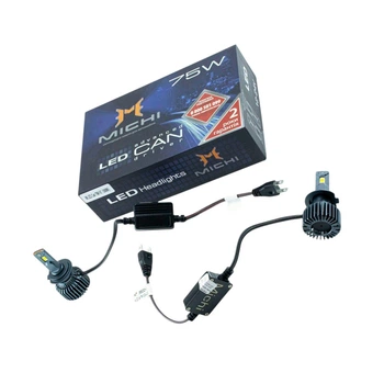 Автолампа LED H7 12V MICHI Can 75W 5500K 5300L з обманкою радіатор з вентилятором